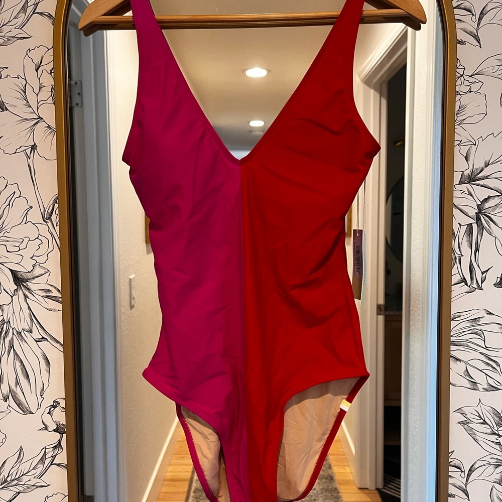 Summersalt Vibrant Red and Pink Swimsuit NEW with tags
